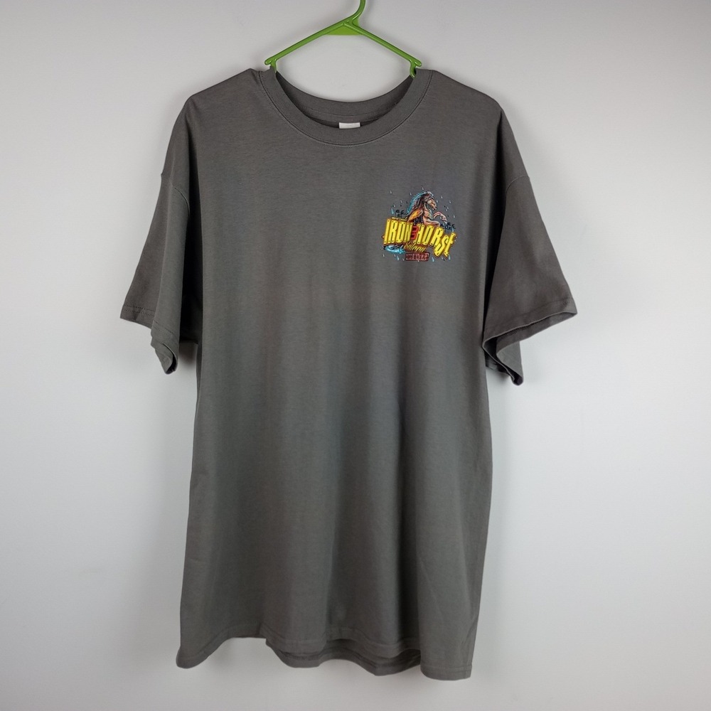 Iron Horse Saloon Ormond Beach Ridin The Storm Out Gray Graphic T-Shirt Mens XL